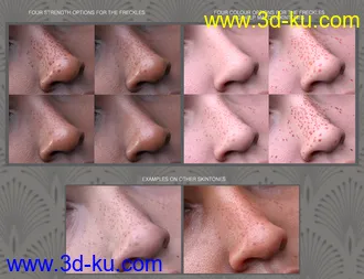 3D打印模型Sun-kissed Facial Freckles for Genesis 3, 8 and 8.1 Females的图片
