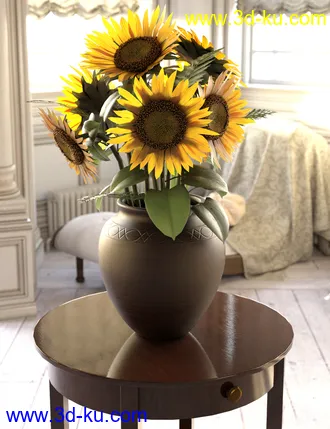 3D打印模型Sunflower Adornment的图片