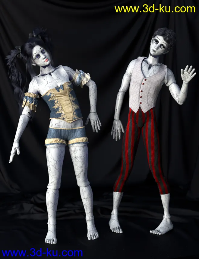 SY Cracked Creepy Dolls Genesis 8 and 8.1模型的图片1