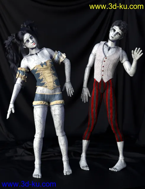 SY Cracked Creepy Dolls Genesis 8 and 8.1模型的图片2