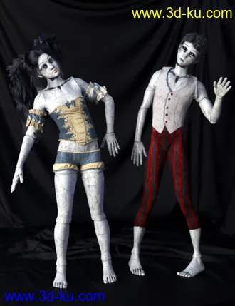 3D打印模型SY Cracked Creepy Dolls Genesis 8 and 8.1的图片