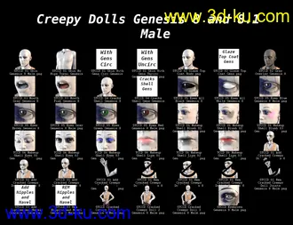 3D打印模型SY Cracked Creepy Dolls Genesis 8 and 8.1的图片