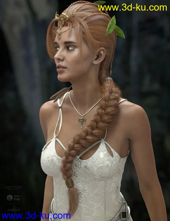 Sylveren Hair for Genesis 3 and Genesis 8 and 8.1 Females模型的图片2