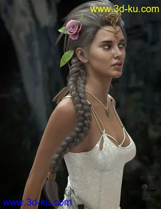 3D打印模型Sylveren Hair for Genesis 3 and Genesis 8 and 8.1 Females的图片