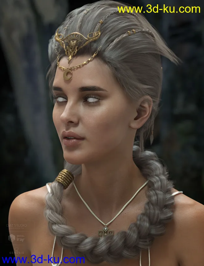 Sylveren Hair for Genesis 3 and Genesis 8 and 8.1 Females模型的图片5