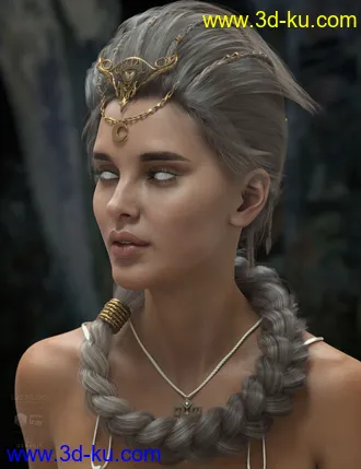 3D打印模型Sylveren Hair for Genesis 3 and Genesis 8 and 8.1 Females的图片