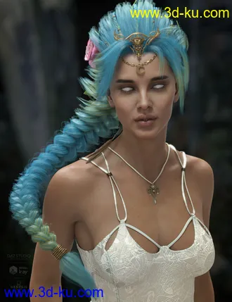 3D打印模型Sylveren Hair for Genesis 3 and Genesis 8 and 8.1 Females的图片