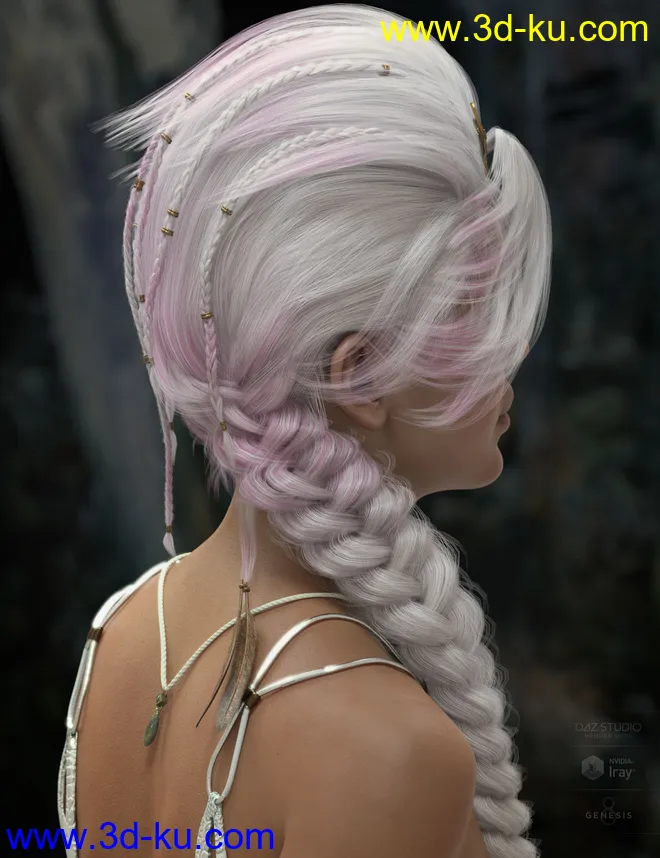 Sylveren Hair for Genesis 3 and Genesis 8 and 8.1 Females模型的图片8