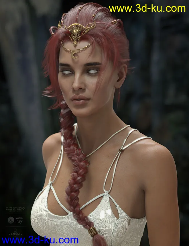 Sylveren Hair for Genesis 3 and Genesis 8 and 8.1 Females模型的图片9