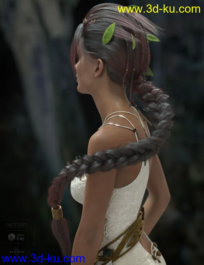 Sylveren Hair for Genesis 3 and Genesis 8 and 8.1 Females模型的图片10