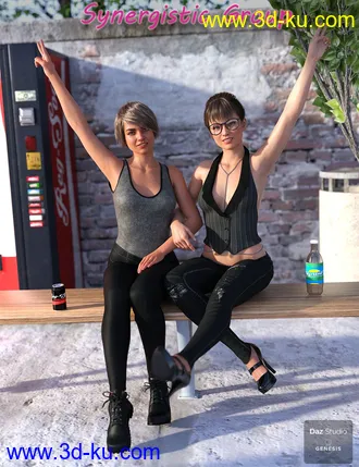 3D打印模型Synergistic Group Poses for Genesis 8 Female的图片