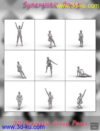 3D打印模型Synergistic Group Poses for Genesis 8 Female的图片