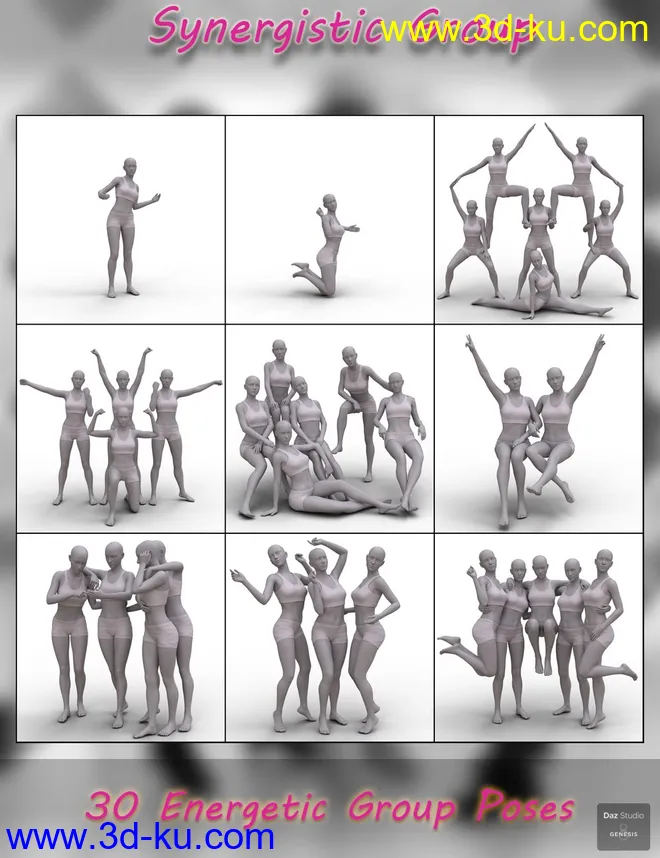 Synergistic Group Poses for Genesis 8 Female模型的图片10