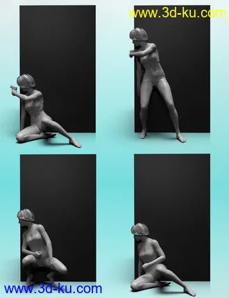 3D打印模型Take Cover Poses for Genesis 8的图片