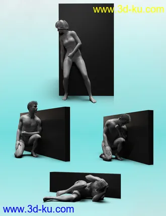 3D打印模型Take Cover Poses for Genesis 8的图片