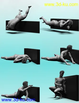 3D打印模型Take Cover Poses for Genesis 8的图片