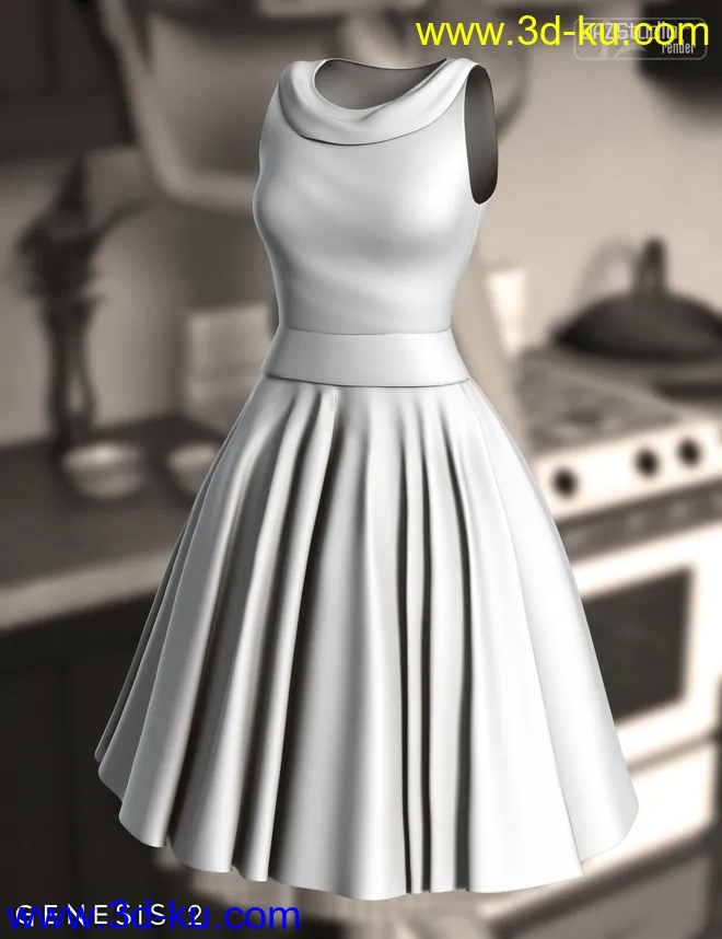 Take Me Back Dress for Genesis 2 Female(s)模型的图片4
