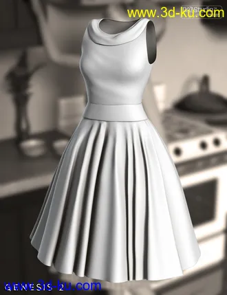3D打印模型Take Me Back Dress for Genesis 2 Female(s)的图片