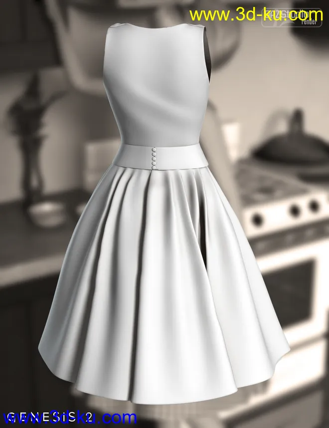 Take Me Back Dress for Genesis 2 Female(s)模型的图片5