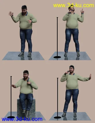 3D打印模型Talk Show Poses for Fred 8.1的图片