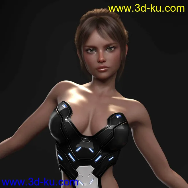 Techbody 01 for Genesis 8 and 8.1 Female Daz Studio Iray模型的图片1