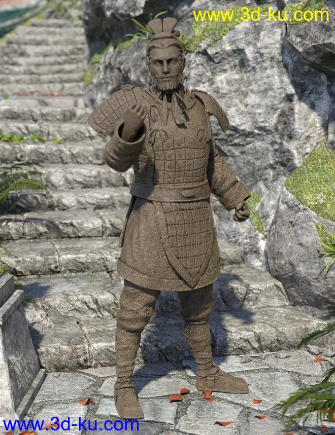 The Action General Terracotta Warrior for Genesis 8.1 Male and Michael 8.1模型的图片1