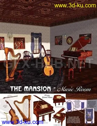 3D打印模型The Mansion - Music Room的图片
