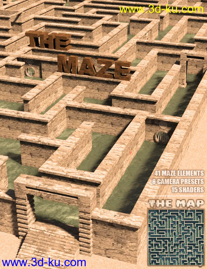 The Maze - Huge Labyrinth for Daz Studio模型的图片1