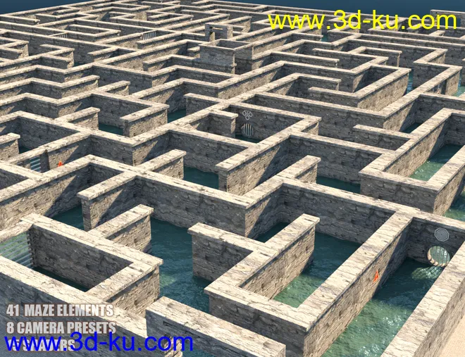 The Maze - Huge Labyrinth for Daz Studio模型的图片2