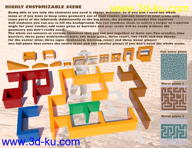 The Maze - Huge Labyrinth for Daz Studio模型的图片4