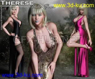 3D打印模型Therese Halter Gown for Genesis 8 Female的图片