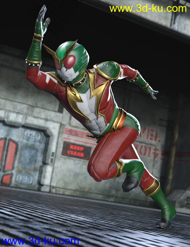 Thunder Rider Lightning Outfit for Genesis 8 and 8.1 Males模型的图片2