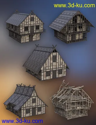 3D打印模型Timber Framed Houses 1的图片