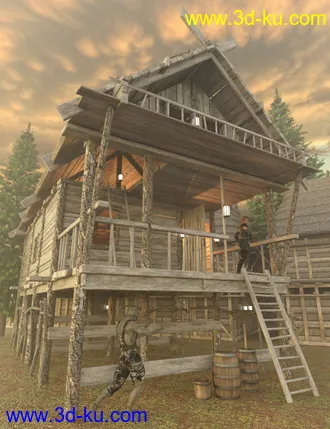 3D打印模型Timber Framed Houses 3的图片