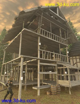 3D打印模型Timber Framed Houses 3的图片