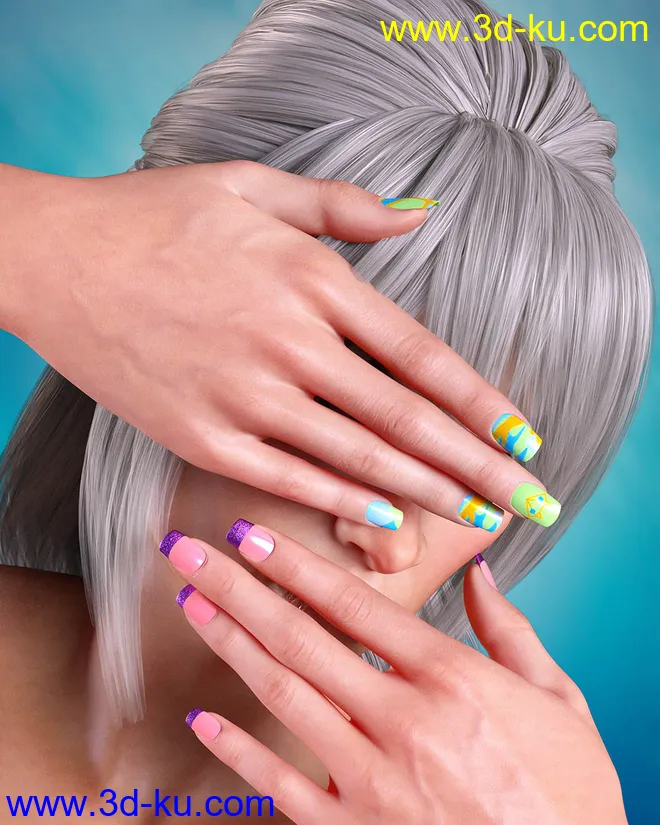 TMHL Nails for Genesis 3 and 8 Female(s)模型的图片2