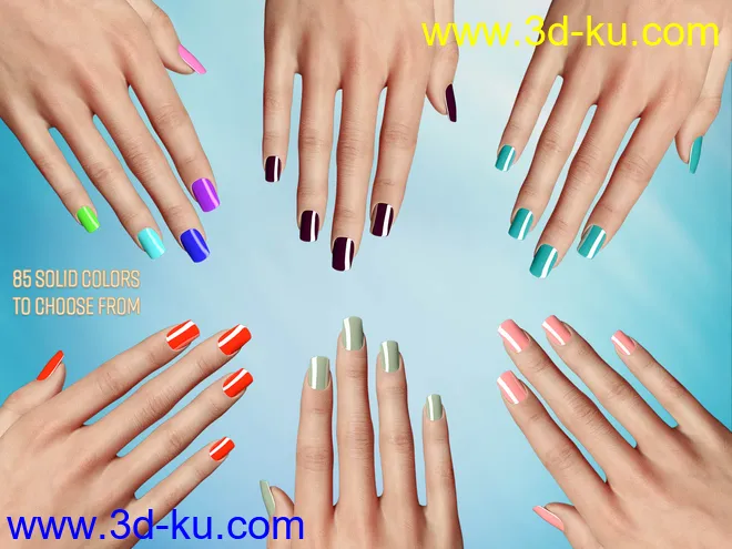 TMHL Nails for Genesis 3 and 8 Female(s)模型的图片3