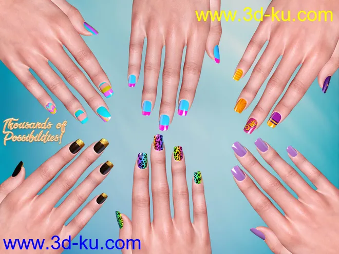 TMHL Nails for Genesis 3 and 8 Female(s)模型的图片6