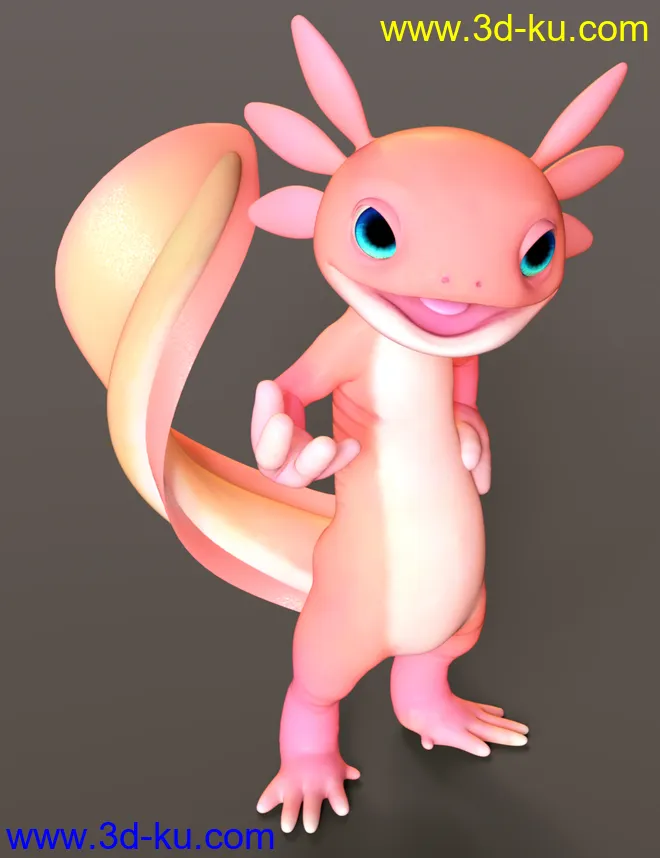 Toon Axolotl for Genesis 8 Males模型的图片1