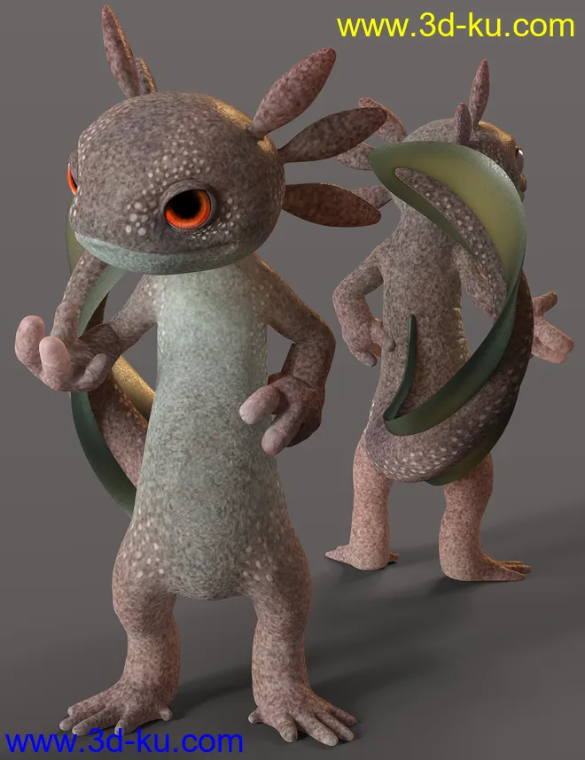 Toon Axolotl for Genesis 8 Males模型的图片4