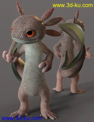 3D打印模型Toon Axolotl for Genesis 8 Males的图片