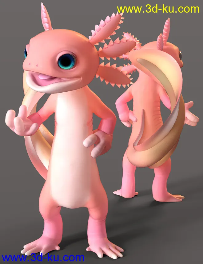 Toon Axolotl for Genesis 8 Males模型的图片6