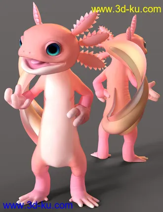 3D打印模型Toon Axolotl for Genesis 8 Males的图片