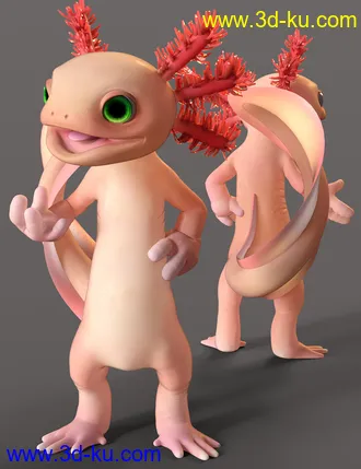 3D打印模型Toon Axolotl for Genesis 8 Males的图片
