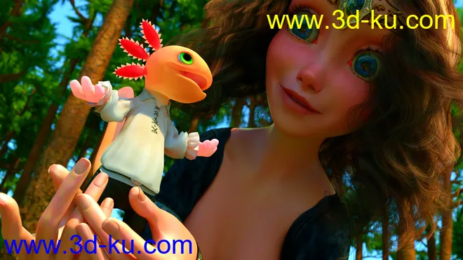 Toon Axolotl for Genesis 8 Males模型的图片8