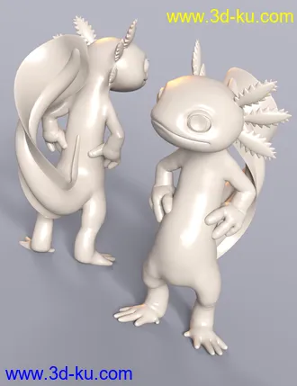3D打印模型Toon Axolotl for Genesis 8 Males的图片