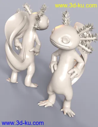 3D打印模型Toon Axolotl for Genesis 8 Males的图片