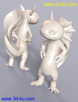 3D打印模型Toon Axolotl for Genesis 8 Males的图片