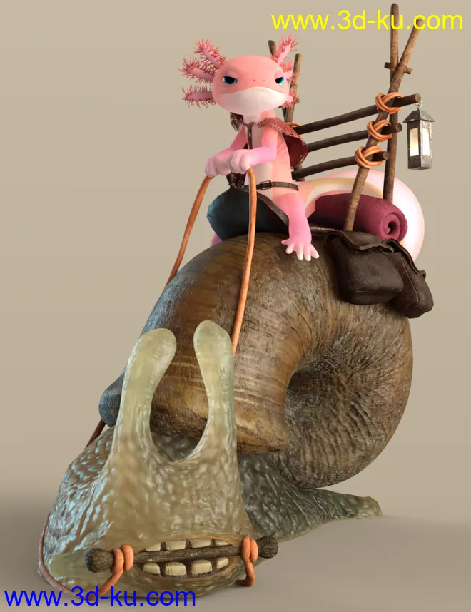 Toon Axolotl for Genesis 8 Males模型的图片12