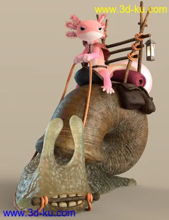 3D打印模型Toon Axolotl for Genesis 8 Males的图片